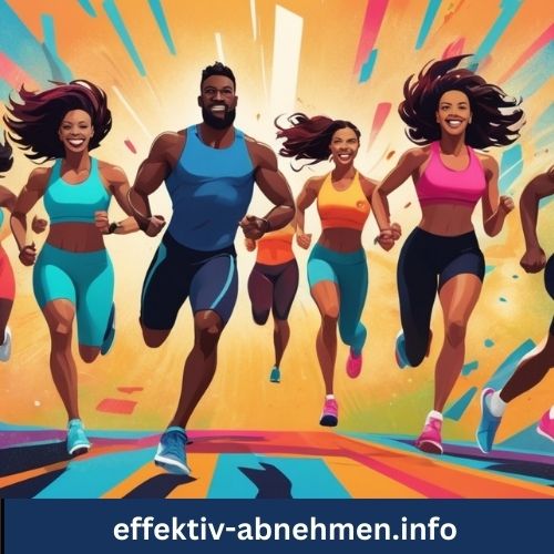 eine Gruppe Menschen rennen beim sport zum abnehmen effektiv und schnell