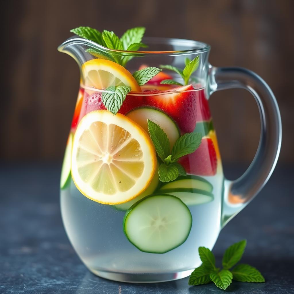 Infused Water mit Früchten und Kräutern