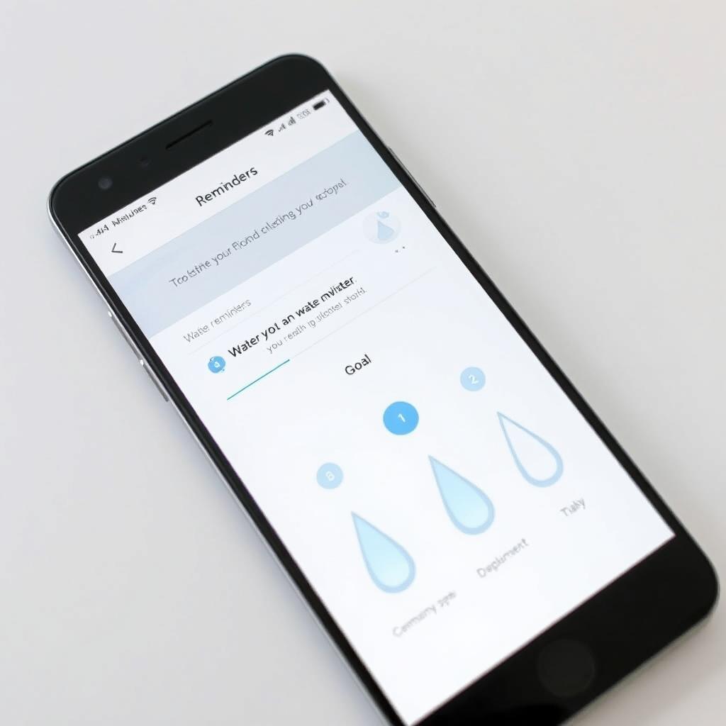 Smartphone mit Trink-Erinnerungs-App